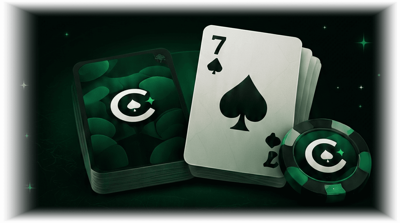 CABO cards, 7 of Spades, and casino chip